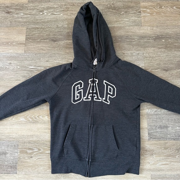 GAP Tops - Dark grey gap zip up hoodie sweatshirt jacket size extra small